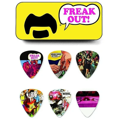 Сувенирный набор медиаторов в пенале Dunlop ZAPPT01M Frank Zappa Pick Tin, средние, желтые, 6