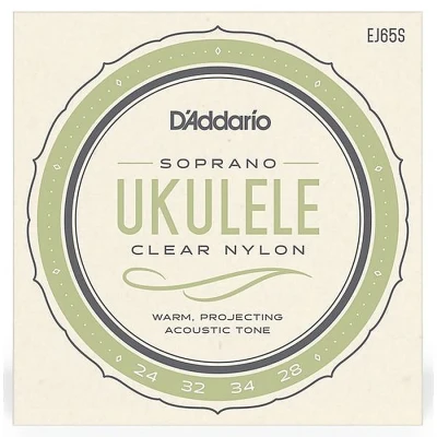 Струны для укулеле сопрано D'Addario EJ65S Pro Arte, чистый нейлон, 24-32-34-28