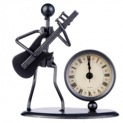 GEWA Sculpture Clock Bass часы-скульптура сувенирные басист металл 12x6.5x13 см