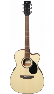 Гитара электроакустическая шестиструнная JET JOMEC-255 OP натурального цвета