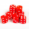 Набор из 10 кубиков D6, 16мм, красный с белыми точками в блистере