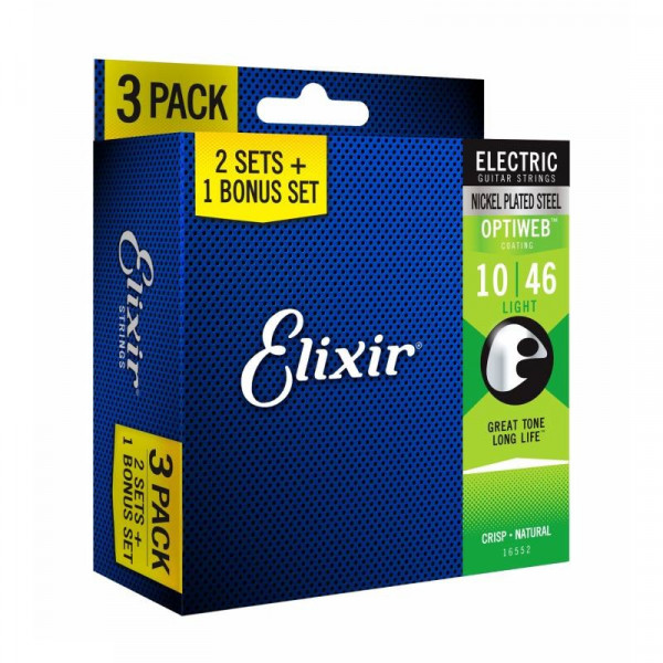 ELIXIR 16552 3 комплекта струн для электрогитары
