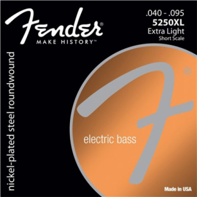 FENDER Super 5250 Bass Strings, Nickel-Plated Steel Roundwound, Short Scale, 5250XL .040-.095 Gauges, (4) Комплект струн