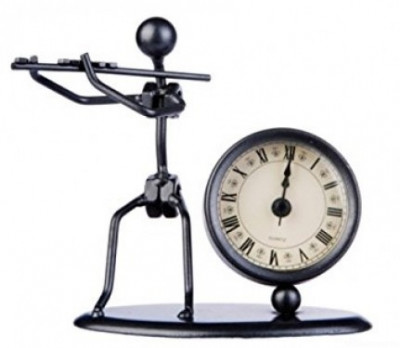 GEWA Sculpture Clock Flute часы-скульптура сувенирные флейтист, металл, 12x6.5x13 см