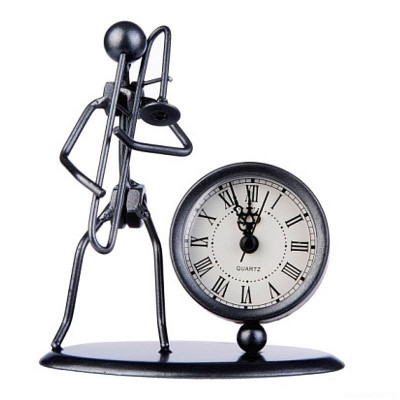 GEWA Sculpture Clock Trombone часы-скульптура сувенирные тромбонист металл 12x6.5x13 см