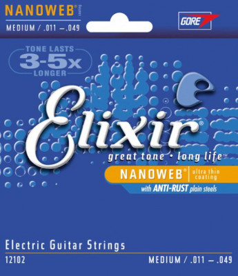 ELIXIR 12102 NanoWeb Anti-Rust Medium 11-49 струны для электрогитары