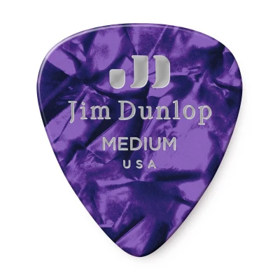 Медиаторы Dunlop 483P13MD Celluloid Purple Pearloid Medium, средние, 12 шт.