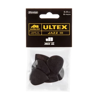 Медиаторы Dunlop 427P200 Ultex Jazz III 6Pack, толщина 2 мм, 6 шт.