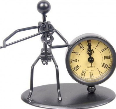 GEWA Sculpture Clock Violin часы-скульптура сувенирные скрипач металл 12x6.5x13 см