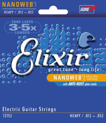 ELIXIR 12152 NanoWeb Anti-Rust Heavy 12-52 струны для электрогитары