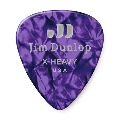 Медиаторы, очень жесткие, 12 шт. Dunlop 483P13XH Celluloid Purple Pearloid Extra Heavy 12Pack