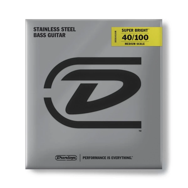 Струны для бас-гитары Dunlop DBSBS40100M Super Bright Steel, сталь, 40-100, Medium Scale, 32"