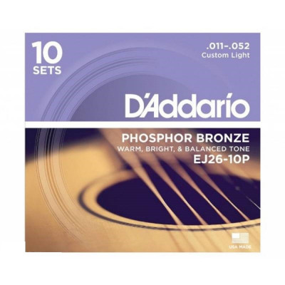 D'ADDARIO EJ26 -10P струны для акустической гитары