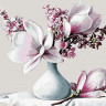 Картина по номерам на дереве 40х50 БУКЕТ С МАГНОЛИЕЙ (24 цвета)