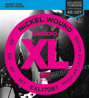 D'ADDARIO EXL170BT Balanced Tension Regular Light 45-107 струны для 4-струнной бас-гитары