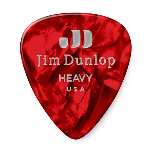Медиаторы, жесткие, 12 шт. Dunlop 483P09HV Celluloid Red Pearloid Heavy 12Pack