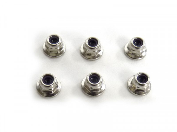 Гайка самоконтрящаяся M3 хром, 6шт.