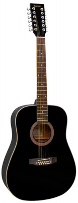 Акустическая гитара 12-струнная MARTINEZ W-1212 BK черная