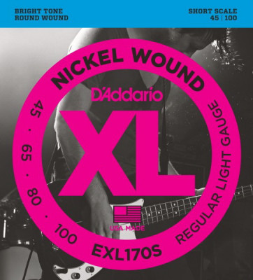 D'ADDARIO EXL170S Medium 45-100, Short Scale струны для 4-струнной бас-гитары
