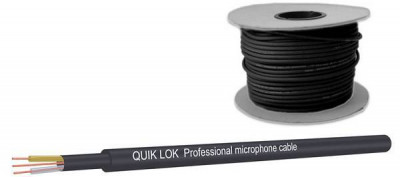 QUIK LOK CM675BK профессиональный микрофонный кабель 2 x 0.22 мм², d=6.3мм, бухта, черный (цена за метр)