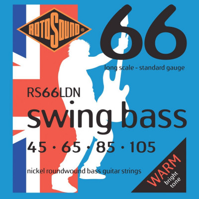ROTOSOUND RS66LDN BASS STRINGS NICKEL струны для бас-гитары, никелевое покрытие, 45-105