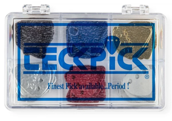 Короб с медиаторами Dunlop 4670 Teckpick Display, черный, синий, латунь, бесцветный, красный, с текстом – 12 шт, 72 шт