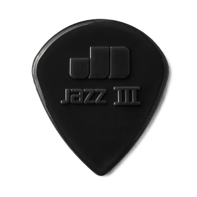 Медиаторы с острым кончиком, толщиной 1.38 мм, черные, 24 шт. Dunlop 47R3S Nylon Jazz III 24Pack