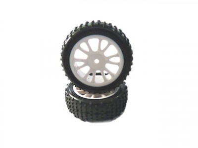 Комплект передних колес в сборе, белые, для багги Himoto масштаба 1/16, 2шт.