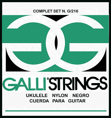Струны для укулеле сопрано, концерт, тенор GALLI STRINGS G216B нейлон, цвет - черный