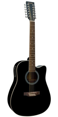 Гитара электроакустическая 12-струнная с эквалайзером MARTINEZ W-1212 CEQ BK черная