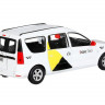 Машина "АВТОПАНОРАМА" Яндекс.Такси LADA LARGUS, белый, 1/24, свет, звук, в/к 24,5*12,5*10,5 см