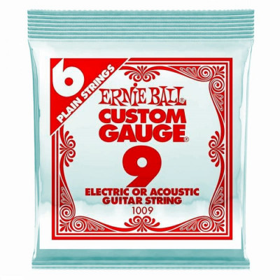 ERNIE BALL 1009 (.009) одна струна для акустической гитары или электрогитары