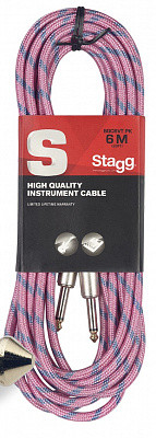 STAGG SGC6VT PK - "твидовый" гитарный кабель Jack-Jack, PRO -разъемы, 6 м