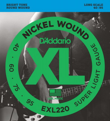 D'ADDARIO EXL220 Super Light 40-95-струны для 4-струнной бас-гитары