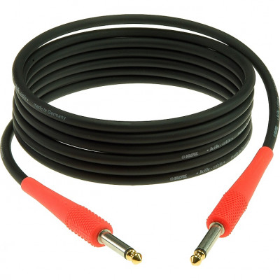 KLOTZ KIKC3.0PP3 готовый инструментальный кабель, чёрн., прямые разъёмы KLOTZ Mono Jack (цвет коралл), дл. 3м
