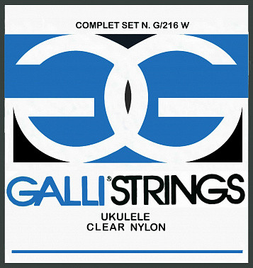Струны для укулеле сопрано, концерт, тенор GALLI STRINGS G216W нейлон, цвет - прозрачный