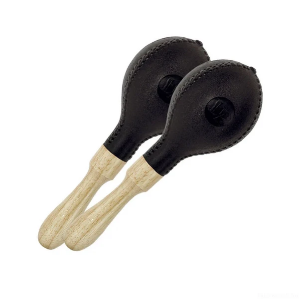 LP LP281R Refillable Maracas маракасы пластиковые черные, отвинчивающиеся деревянные ручки
