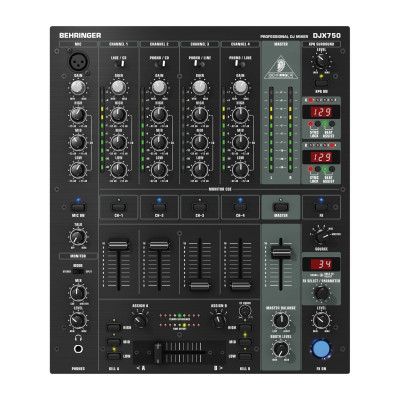 Микшер для DJ BEHRINGER DJX750 5 входных каналов (4 стерео, плюс микрофонный) с эквалайзером