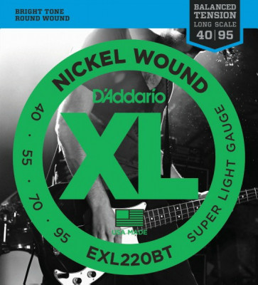 D'ADDARIO EXL220BT Balanced Tension Super Light 40-95-струны для 4-струнной бас-гитары