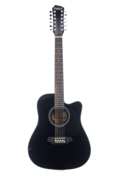 Акустическая 12-струнная гитара Fabio FB12 4010 черного цвета