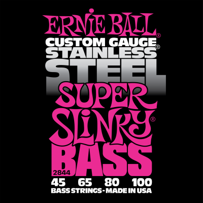 Ernie Ball 2844 Stainless Steel Bass Super Slinky (45-65-80-100) для бас-гитары