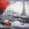 Картина по номерам 40х50 ПАРИЖСКИЙ ПЕЙЗАЖ (17 цветов)