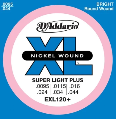 D'Addario EXL120+ Набор 6 струн для гитары электро никель 0095-044