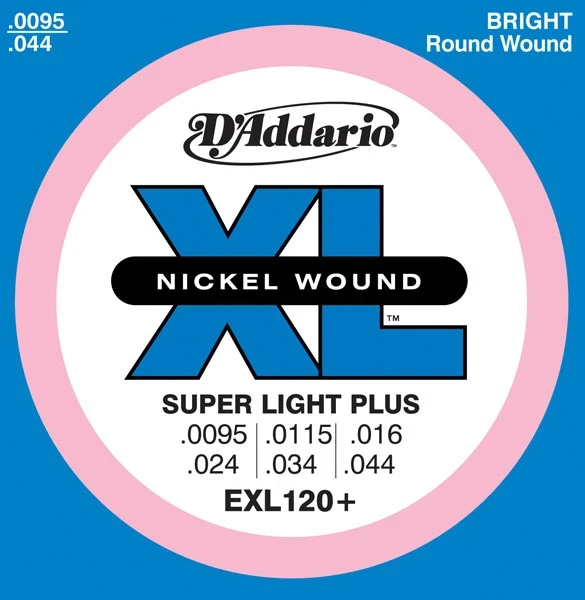 D'Addario EXL120+ Набор 6 струн для гитары электро никель 0095-044