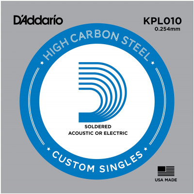 Струна одиночная D'ADDARIO KPL010 для акустической и электрогитары 0.010