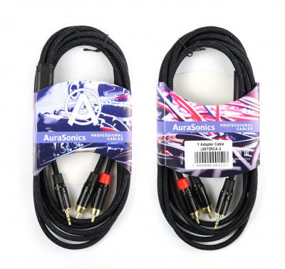 Аудио Y-кабель AuraSonics J35Y2RCA-3