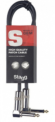 STAGG SPC060L DL - профессиональный соединительный кабель с "угловыми" джеками.Длина: 60 см