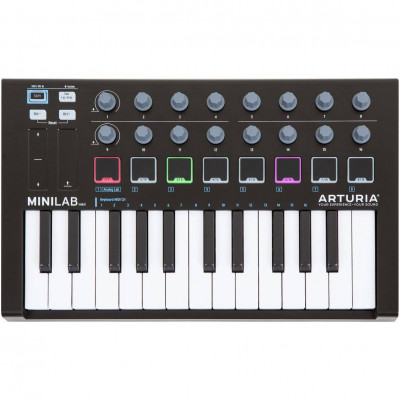 MIDI контроллер Arturia MiniLab mkII 25 клавиш динамический низкопрофильный черного цвета