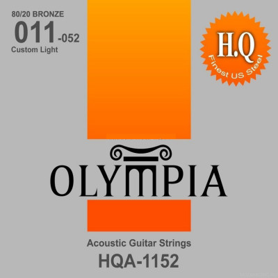 OLYMPIA HQA-1152PB Phosphor Bronze Custom Light 11-52 струны для акустической гитары, фосфор бронза