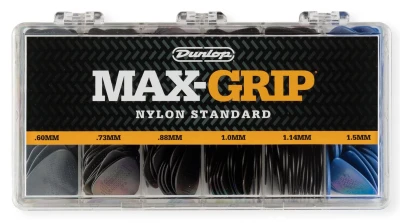 Короб с медиаторами Dunlop 4491 Max-Grip Nylon Standard Display, 060, 073, 088, 100, 114, 150 - 36 шт, 216 шт